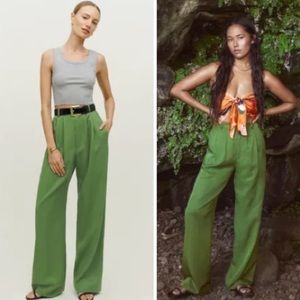 Reformation Mason Pant in size 4p in green
